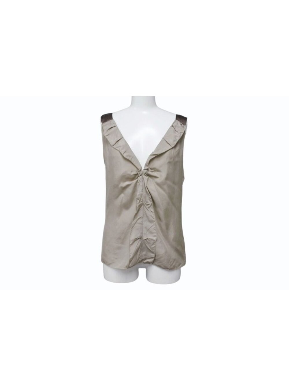 Miu Miu Sleeveless Tunic Top Hao Silk Beige Brown
